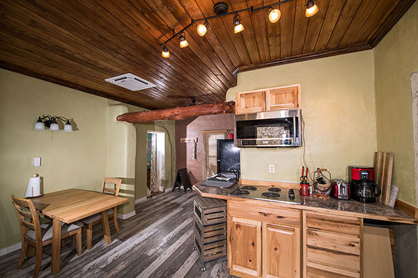 The kitchen and dining area.